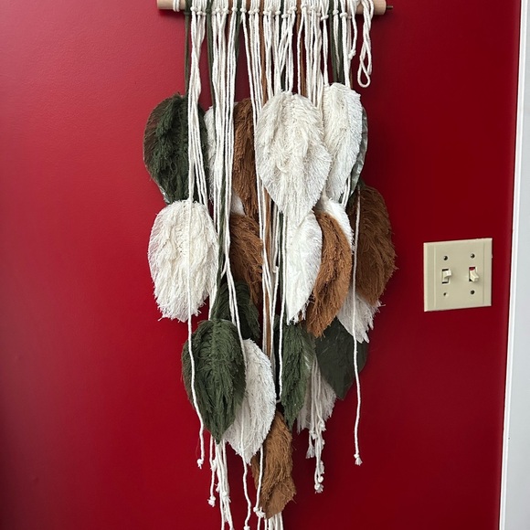 Other - Bohemian Leaf Wall Hanging Decor - Cream, Brown, Green